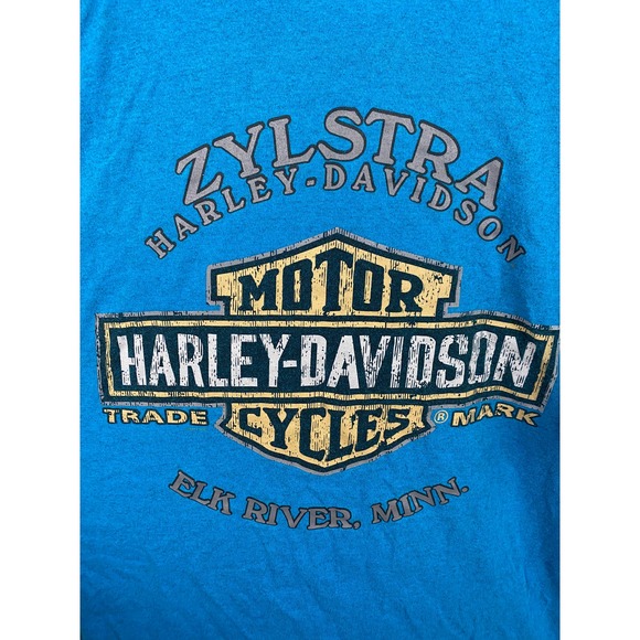 2017 - Harley Davidson Motorcycles Big Print Minnesota Blue Tee - XL - Picture 4 of 13